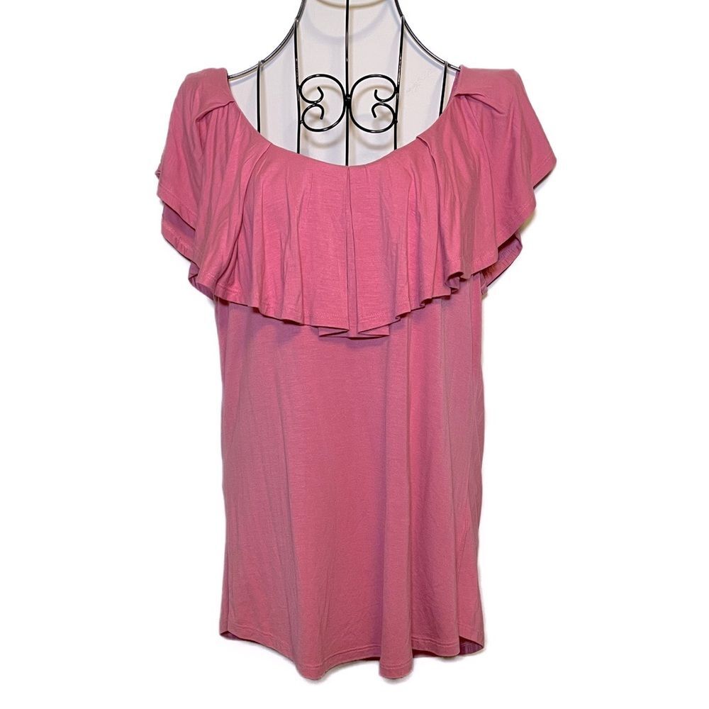 NEW Cable & Gauge Ruffle Neck Knit Top Soft Pink Gypsy Cottagecore Size Medium